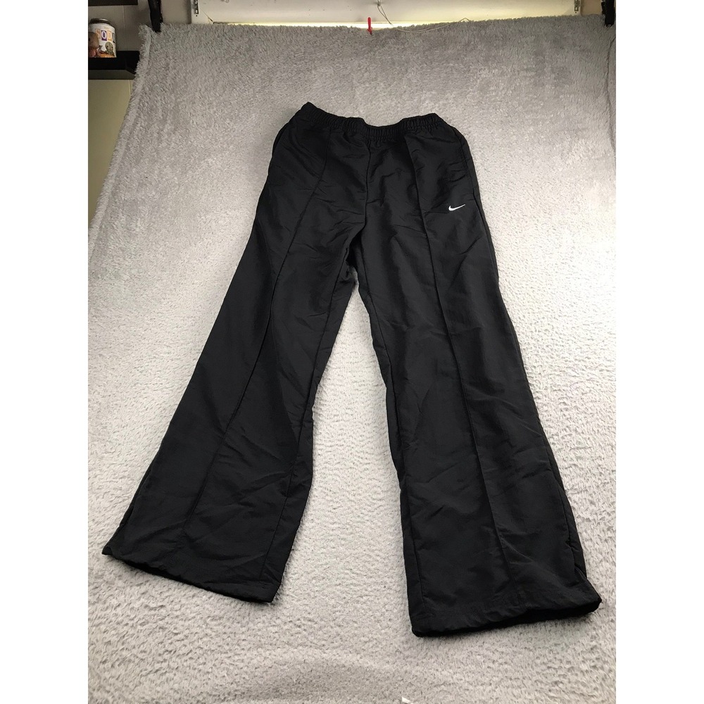 Nike Everything Wovens Mid Rise Open Hem Pants Women M (29x30) Black Drawstring